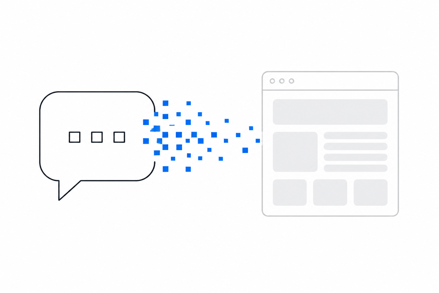 Pixel art of a glowing chat bubble transforming into blocks of code: the core idea of vibe coding