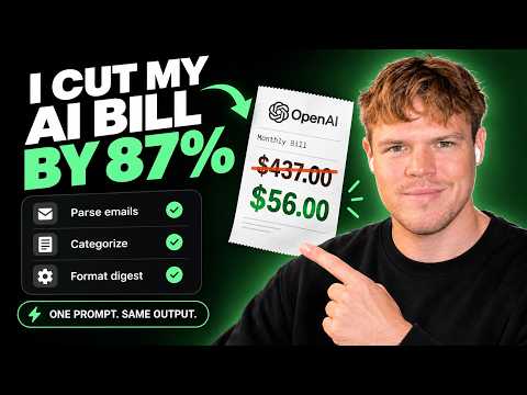 Video thumbnail: How to Cut Your AI Costs by 87% (One Prompt)